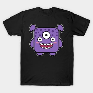 Kawaii Purple Square Monster T-Shirt